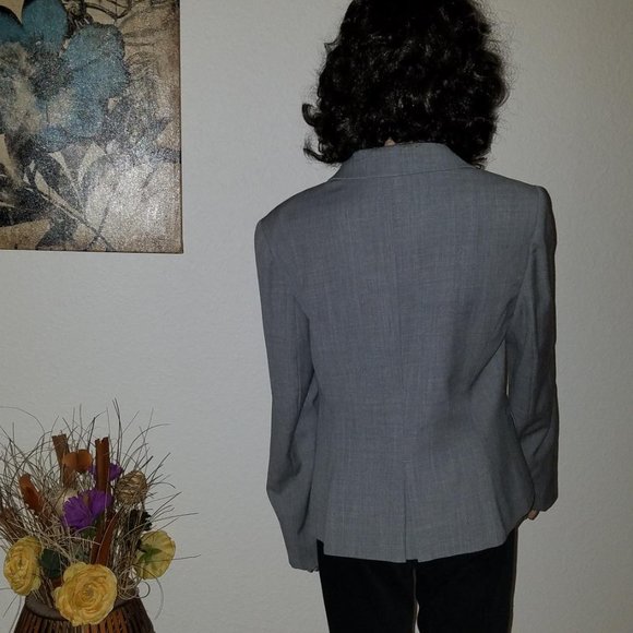 Ann Taylor LOFT gray wool blazer women's size medium - Picture 4 of 6